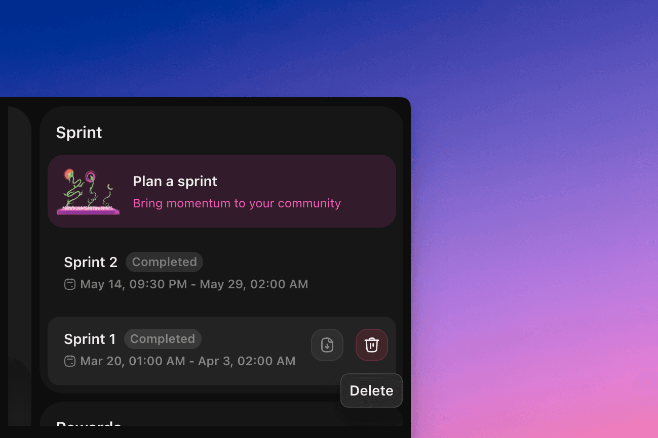 Delete sprint