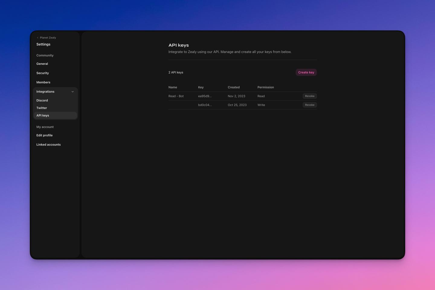 API