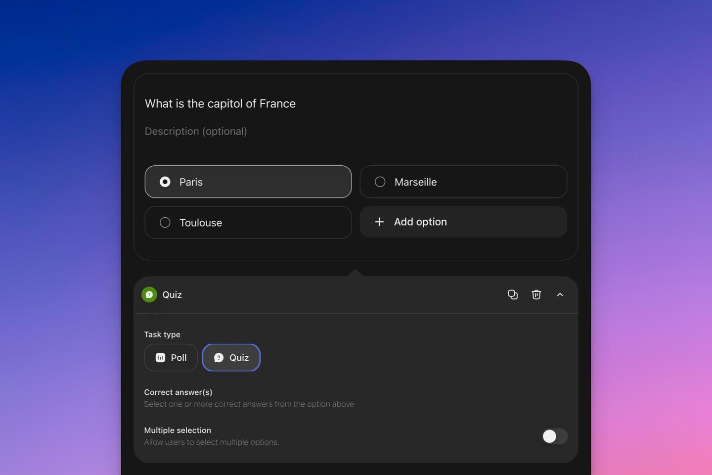 Quiz and Poll